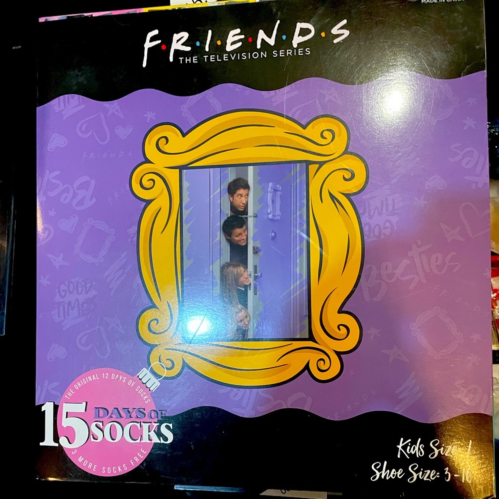 Friends-15 days socks. Perfect Gift! Size Large.